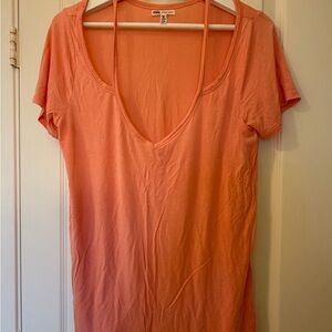 Victoria's Secret Peach V-Neck Short Sleeve Tee